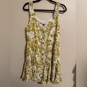 Kori America: Bella Ella Boutique: yellow floral mini dress: Mustard- Large